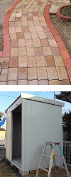 レンガ敷設＆物置施工写真 by 便利屋 よろず屋